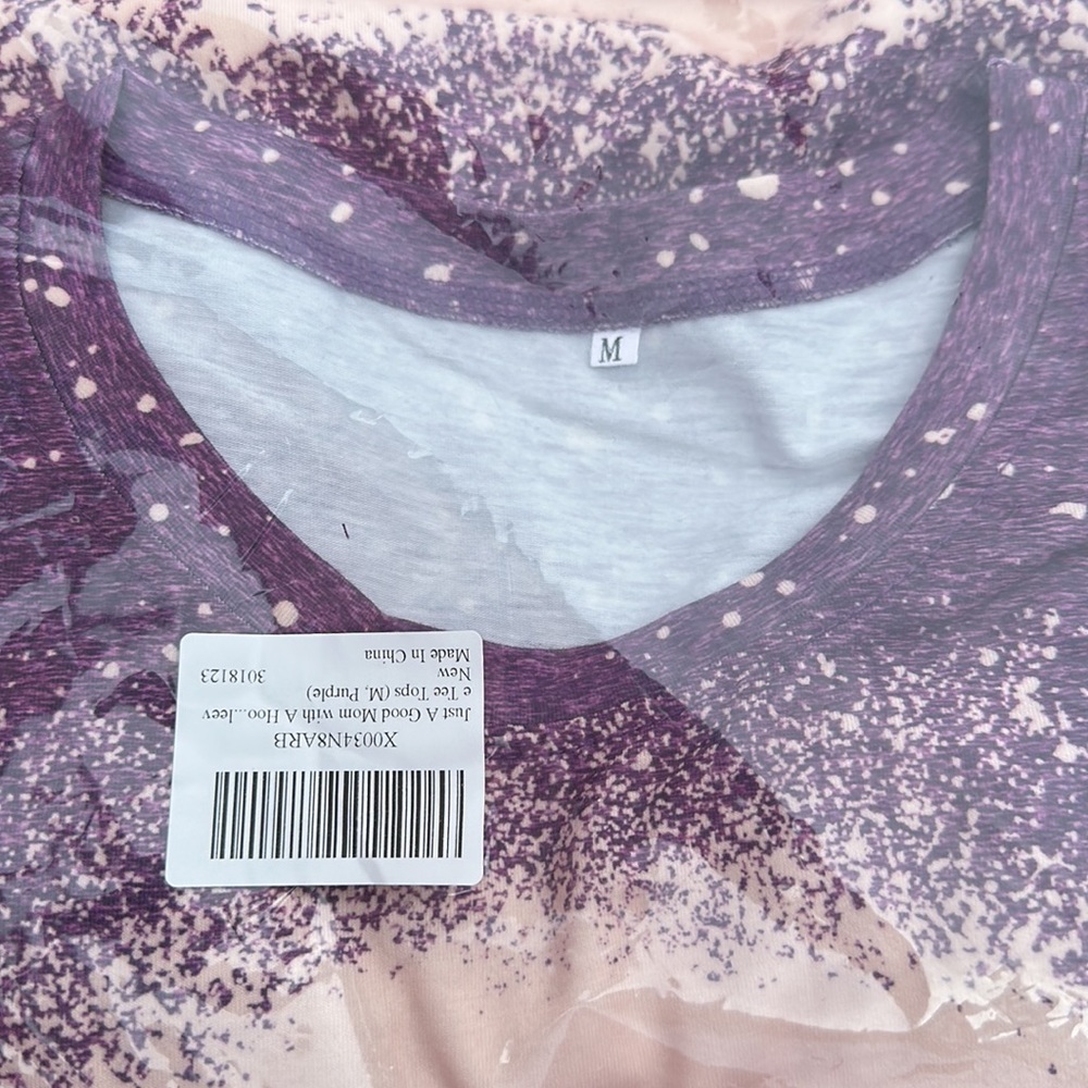 Just A Good Mom with A Hood Playlist Vintage Bleached T Shirts for Women Mom - Picture 3 of 3